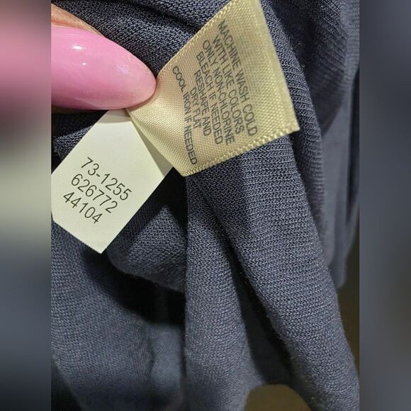 J. Jill Blue Wrap Rayon Blend Long Sleeve Top Blouse Balletcore NWOT - Picture 10 of 11